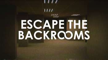 Key art for Escape the Backrooms, with a strangely haunting room overlaid with the game name.